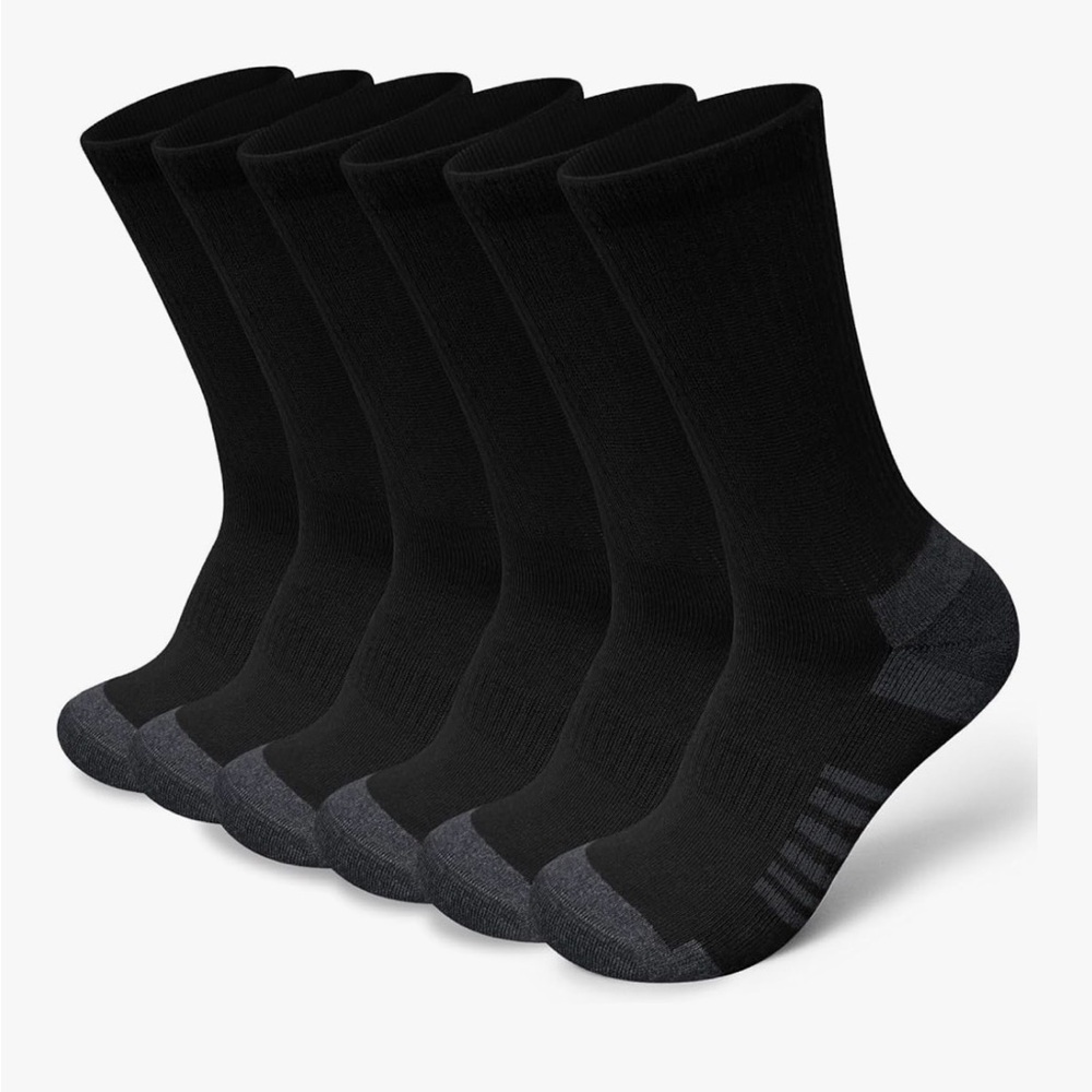 Black Crew Socks - 6 Pack brand new  sizes listed in photos